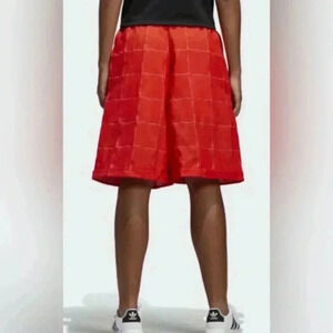 Adidas long orange trendy retro loose fit lined casual athletic shorts S